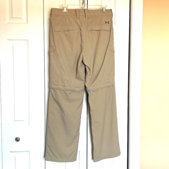 Under Armour Offshore Fishing Guide Khaki Pants/Zip-off Shorts Loose Mens 32 - Picture 5 of 14